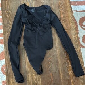 Skims Black Long Sleeve Bodysuit